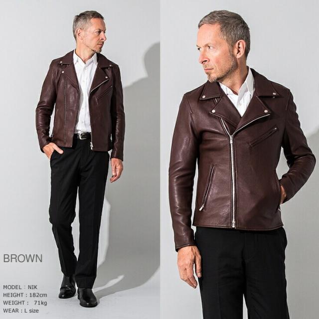 リューグー（LIUGOO）/FILLMORE 本革 ディアスキンダブルライダースジャケット メンズ フィルモア DRY13A リューグー（LIUGOO）/FILLMORE 本革 ディアスキンダブルライダース