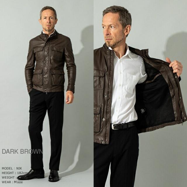 リューグー（LIUGOO）/LIUGOO 本革 M−65タイプ レザーフィールド