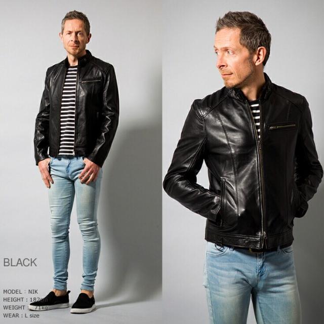 リューグー（LIUGOO）/Liugoo Leathers 本革 シングルライダースジャケット メンズ SRS07