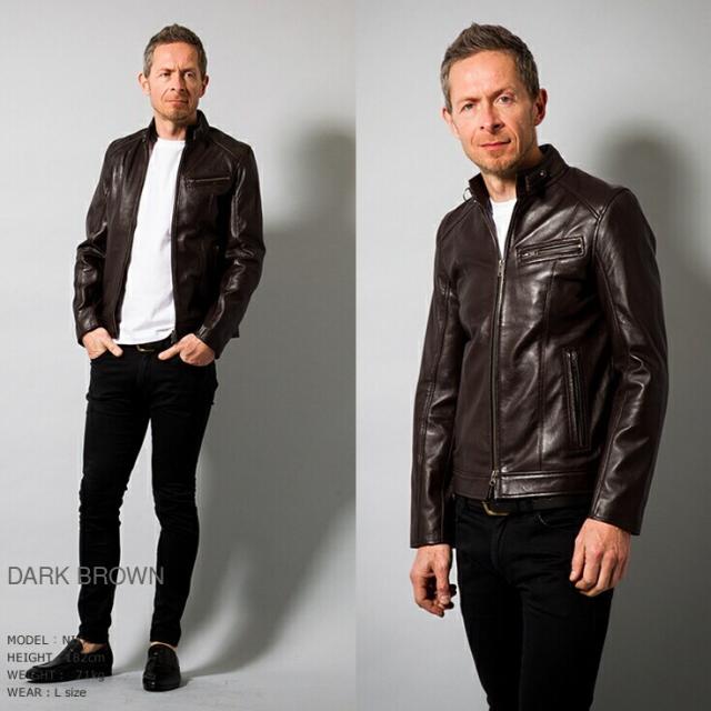 リューグー（LIUGOO）/Liugoo Leathers 本革 シングルライダースジャケット メンズ SRS07