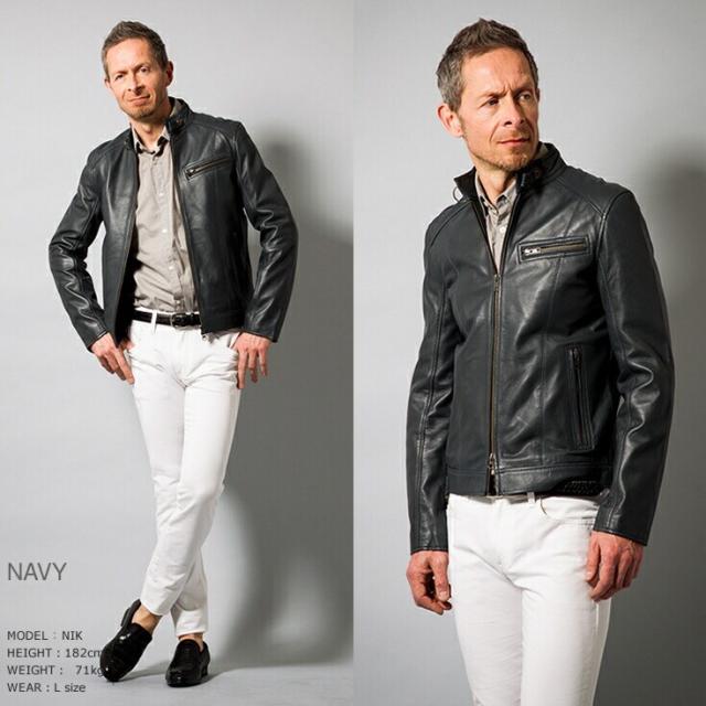 リューグー（LIUGOO）/Liugoo Leathers 本革 シングルライダースジャケット メンズ SRS07