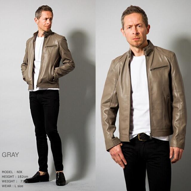 リューグー（LIUGOO）/Liugoo Leathers 本革 シングルライダースジャケット メンズ SRS07