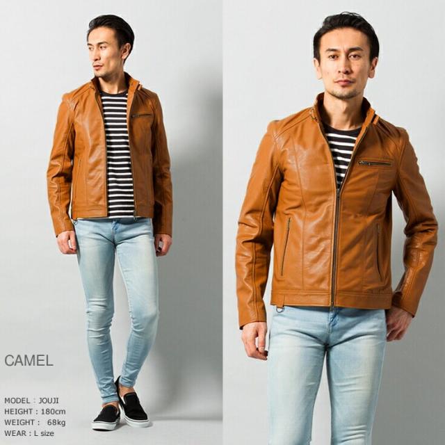 リューグー（LIUGOO）/Liugoo Leathers 本革 シングルライダースジャケット メンズ SRS07