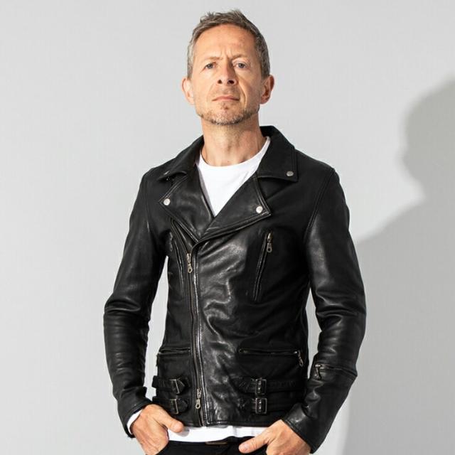 リューグー/LIUGOO 本革 プレミアムラム ダブルライダースジャケット メンズ DRY06A