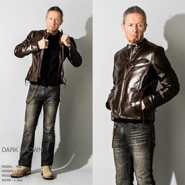 レザージャケット バイカージャケット リューグーレザーズ WNG01A リューグーレザー Gジャン風レザージャケット