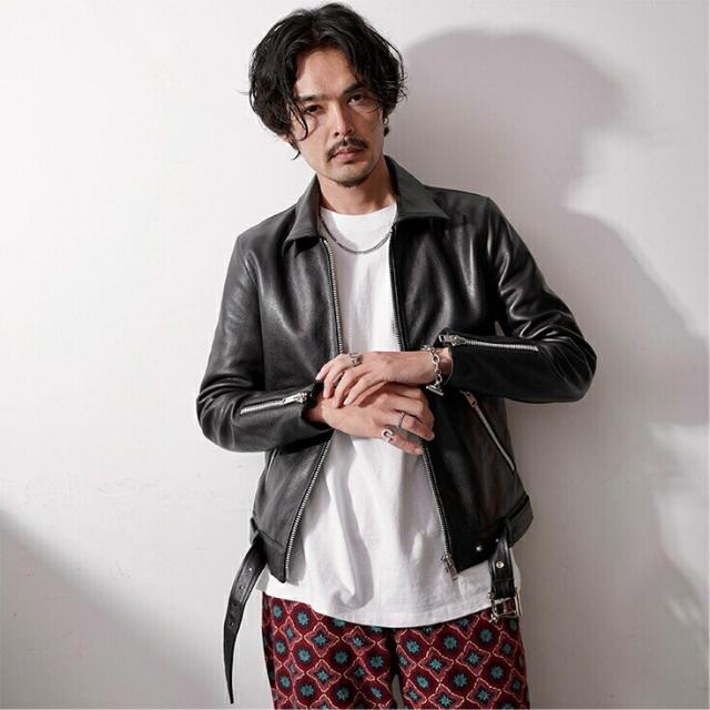 リューグー（LIUGOO）/VALLET 本革 シングルライダースジャケット メンズ ヴァレット VALLET01AN_2
