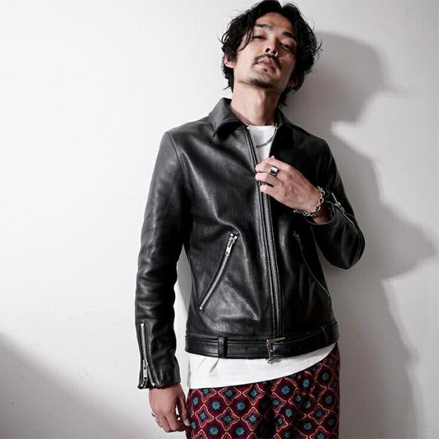 リューグー（LIUGOO）/VALLET 本革 シングルライダースジャケット