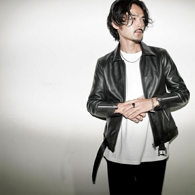 リューグー（LIUGOO）/VALLET 本革 シングルライダースジャケット