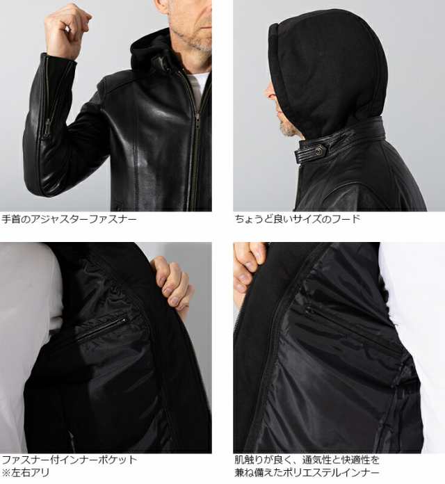 Liugoo leathers シングルライダースジャケット 羊革sizeXL