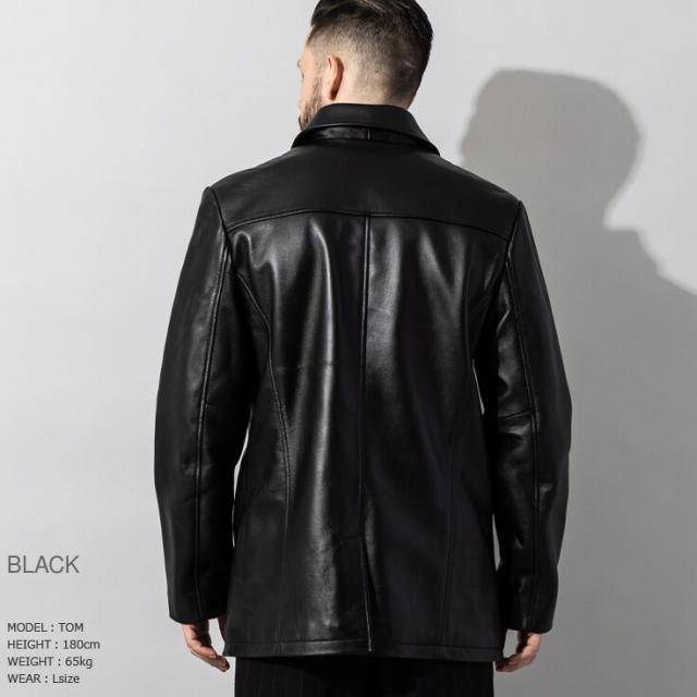 リューグー（LIUGOO）/Liugoo Leathers 本革 ピーコート メンズ リューグーレザーズ COT18B_5