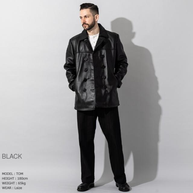 リューグー（LIUGOO）/Liugoo Leathers 本革 ピーコート メンズ リューグーレザーズ COT18B_6