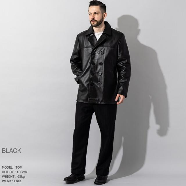 リューグー（LIUGOO）/Liugoo Leathers 本革 ピーコート メンズ リューグーレザーズ COT18B_7