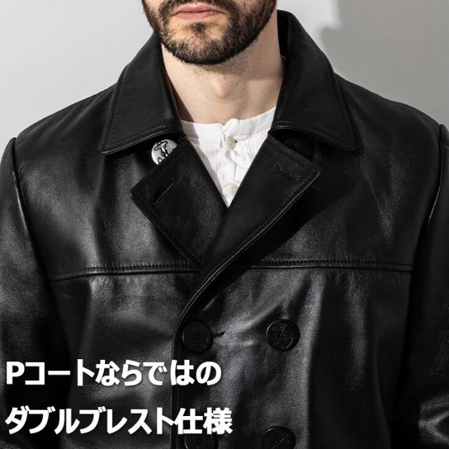 リューグー（LIUGOO）/Liugoo Leathers 本革 ピーコート メンズ リューグーレザーズ COT18B_11