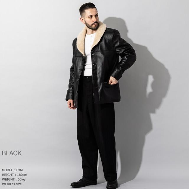 リューグー（LIUGOO）/Liugoo Leathers 本革 ボアワークコート メンズ リューグーレザーズ COT20B_6