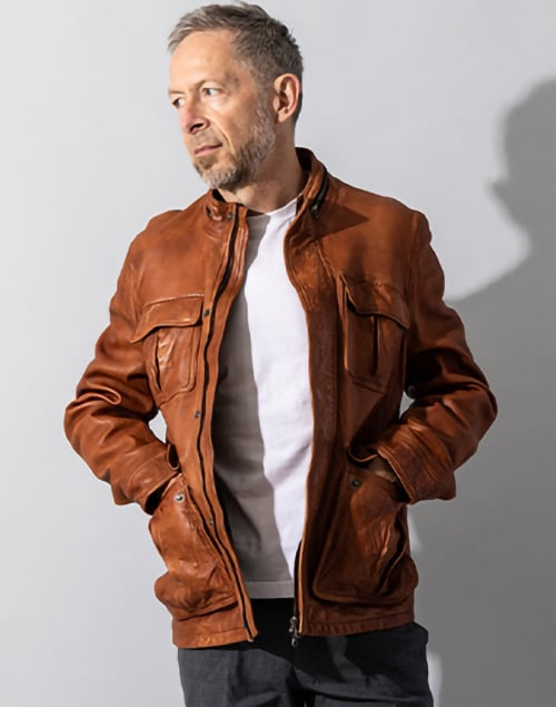 リューグー（LIUGOO）/Liugoo Leathers 本革 フルベジ ビンテージ仕上げ M−65タイプ SFJ24B
