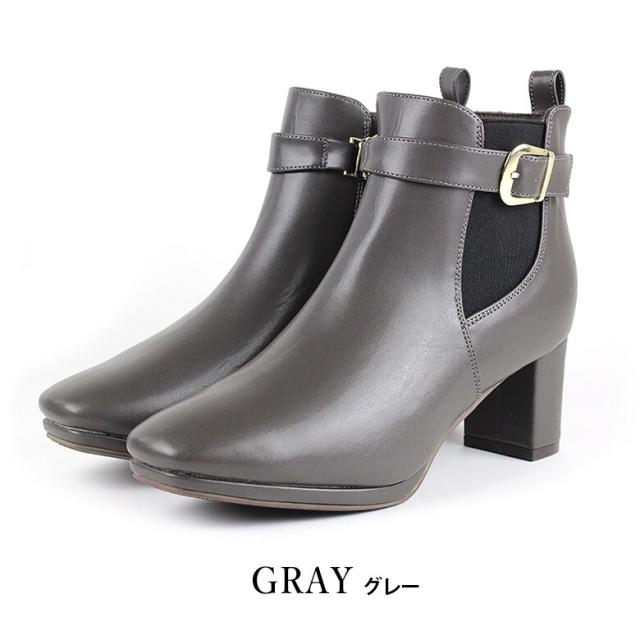 シューファンタジー（Shoe Fantasy）/シューファンタジー Shoe Fantasy 晴雨兼用 スクエアトゥ サイドゴア ショートブーツ の通販は