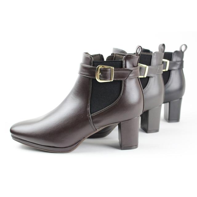 シューファンタジー（Shoe Fantasy）/シューファンタジー Shoe Fantasy 晴雨兼用 スクエアトゥ サイドゴア ショートブーツ の通販は