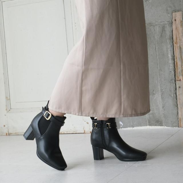シューファンタジー（Shoe Fantasy）/シューファンタジー Shoe Fantasy 晴雨兼用 スクエアトゥ サイドゴア ショートブーツ の通販は