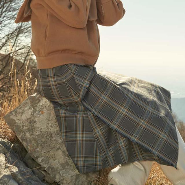 バックヤードファミリー（BACKYARD FAMILY）/フリンジチェックスカート