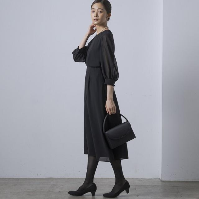 フォルムフォルマ（form forma）/【洗える】【喪服・礼服】シフォンロング丈ワンピース/ブラックフォーマル/七五三/お宮参り/夏_1