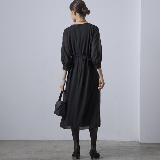 フォルムフォルマ（form forma）/【洗える】【喪服・礼服】シフォンロング丈ワンピース/ブラックフォーマル/七五三/お宮参り/夏_2