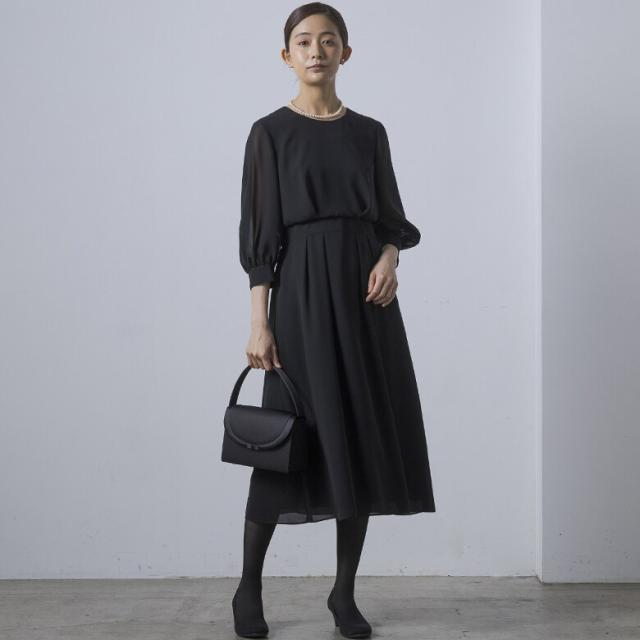 フォルムフォルマ（form forma）/【洗える】【喪服・礼服】シフォンロング丈ワンピース/ブラックフォーマル/七五三/お宮参り/夏_4
