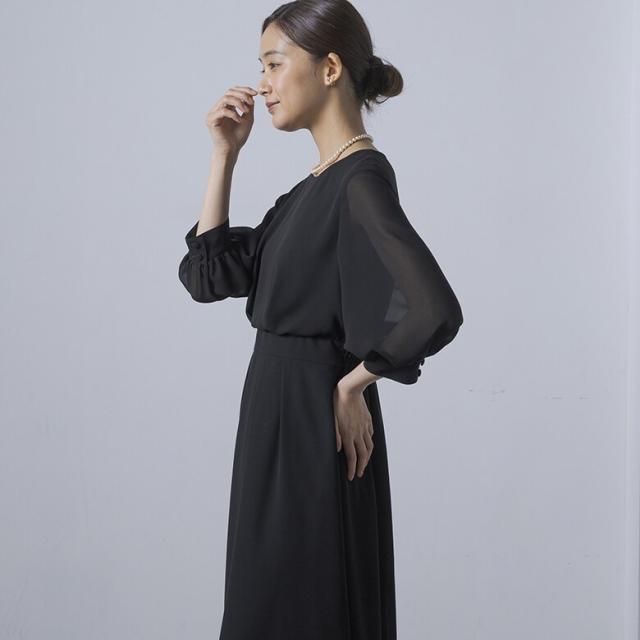 フォルムフォルマ（form forma）/【洗える】【喪服・礼服】シフォンロング丈ワンピース/ブラックフォーマル/七五三/お宮参り/夏_6