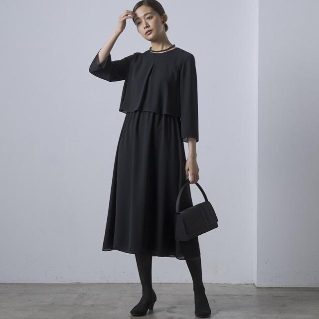 フォルムフォルマ（form forma）/【洗える】フレアワンピース/セレモニー/喪服/礼服/ブラックフォーマル
