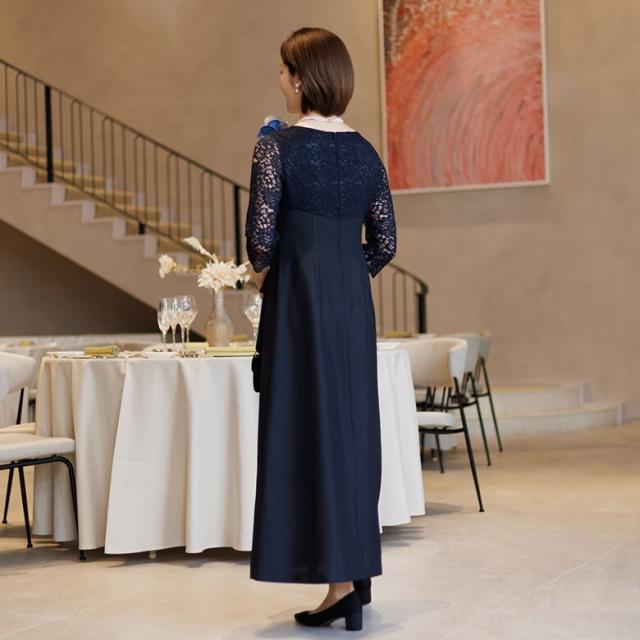 フォルムフォルマ（form forma）/【単品】《シャンタン生地》レース切替マザードレス /正礼装/結婚式/母親/母_4