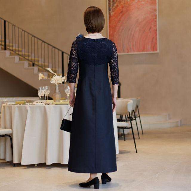 フォルムフォルマ（form forma）/【単品】《シャンタン生地》レース切替マザードレス /正礼装/結婚式/母親/母_5