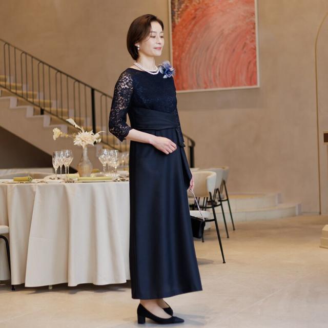 フォルムフォルマ（form forma）/【単品】《シャンタン生地》レース切替マザードレス /正礼装/結婚式/母親/母_7