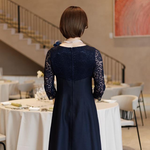 フォルムフォルマ（form forma）/【単品】《シャンタン生地》レース切替マザードレス /正礼装/結婚式/母親/母_10