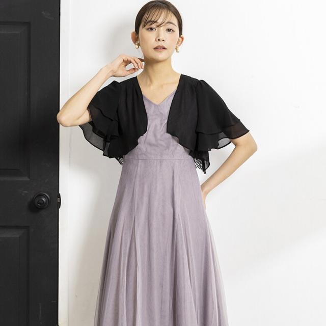 フォルムフォルマ（form forma）/《バック刺繍》薄手シフォンパーティボレロ/結婚式カーディガン/結婚式/二次会/パーティー