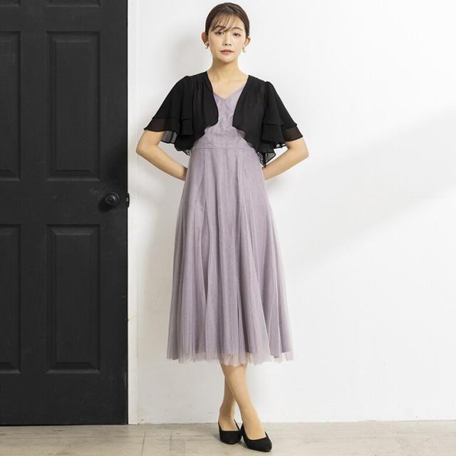 フォルムフォルマ（form forma）/《バック刺繍》薄手シフォンパーティボレロ/結婚式カーディガン/結婚式/二次会/パーティー