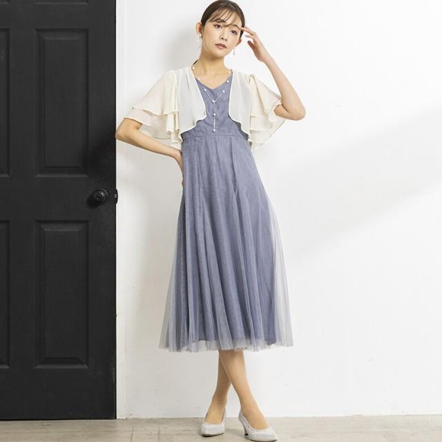 フォルムフォルマ（form forma）/《バック刺繍》薄手シフォンパーティボレロ/結婚式カーディガン/結婚式/二次会/パーティー