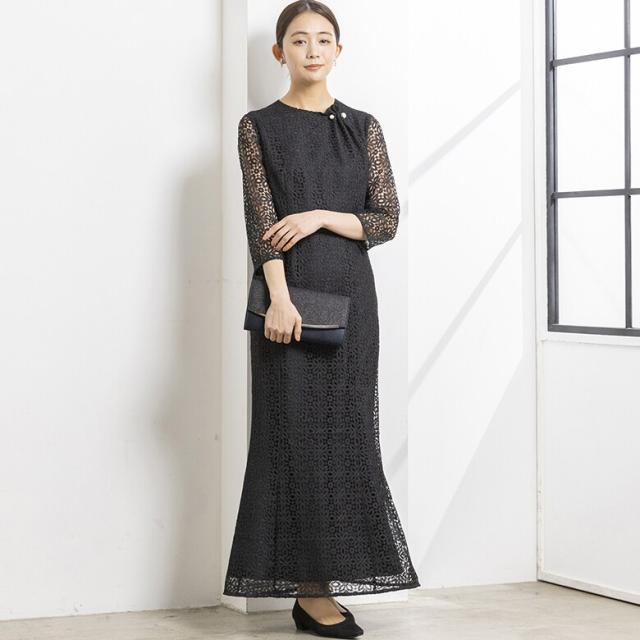 フォルムフォルマ（form forma）/【kaene】ラメクロシェドレス《マザードレス》/フラワー刺繍レース/結婚式/パーティー/母親/母