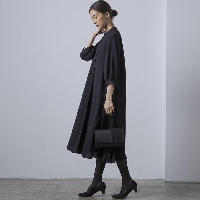 フォルムフォルマ（form forma）/《7分袖タイプ》【喪服・礼服】【洗える】シャツワンピース/ブラックフォーマル/オールシーズン