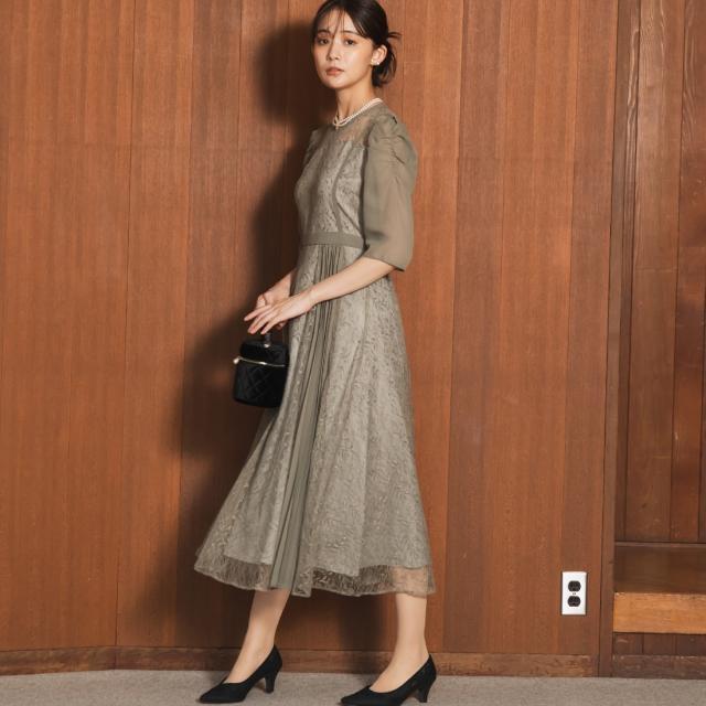 【最終お値下げ】form forma レースプリーツドレス　13号/XL フォルムフォルマ（form forma）/レースプリーツドレス/結婚式