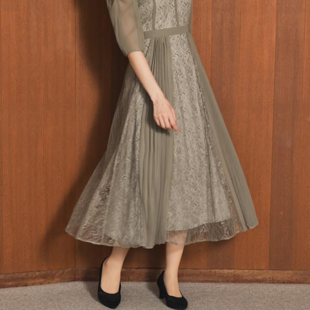【最終お値下げ】form forma レースプリーツドレス　13号/XL フォルムフォルマ（form forma）/レースプリーツドレス/結婚式