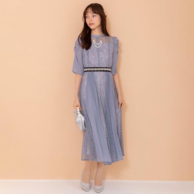 【最終お値下げ】form forma レースプリーツドレス　13号/XL フォルムフォルマ（form forma）/レースプリーツドレス/結婚式