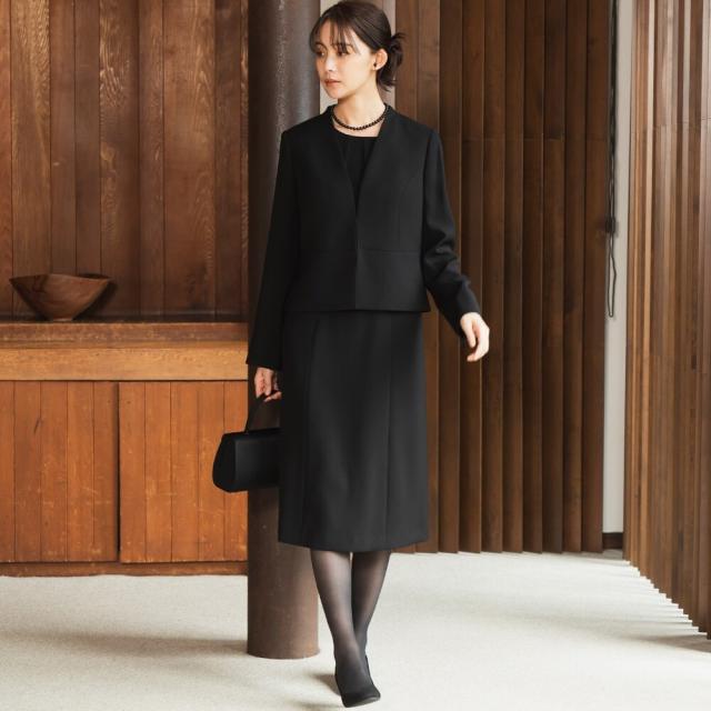 フォルムフォルマ（form forma）/【ＷＥＢ限定】【喪服】【洗える】ノーカラージャケット＆セミフレアワンピース/七五三/オールシーズン