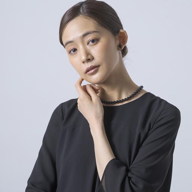フォルムフォルマ（form forma）/【喪服】≪マグネット式≫オニキスネックレス8mm玉(42cm)/ブラックフォーマル/夏