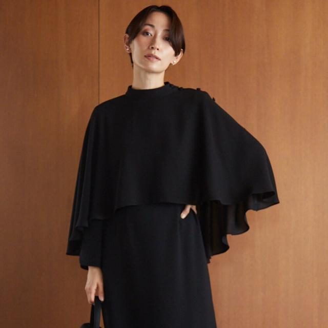 【NEW】フォルムフォルマ（form forma）/【喪服・礼服】ケープ＆ワンピース　ブラックフォーマルセット