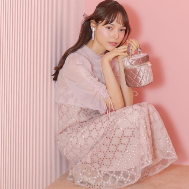 ちょこ ★新品★formforma シャーリングリボンボレロ×ダイヤ柄 フォルムフォルマ（form forma）/【formformaオリジナル