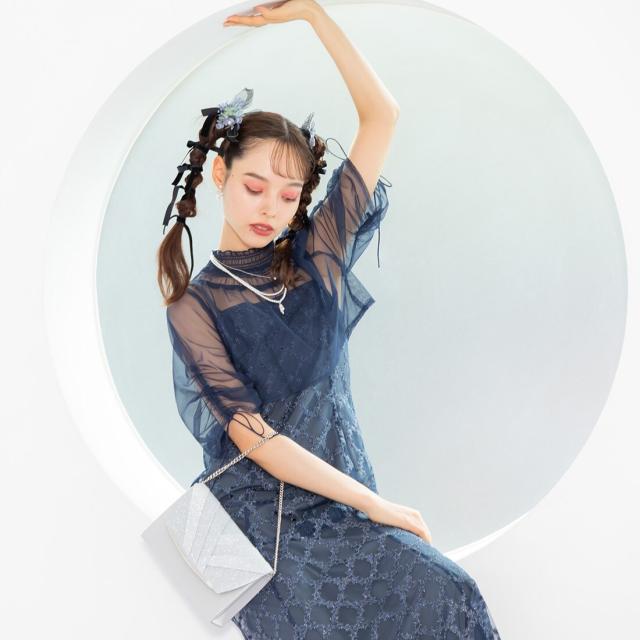 ★新品★ 訳ありform formaシャーリングリボンボレロ×ダイヤ柄キラキラ フォルムフォルマ form forma 【formformaオリジナル