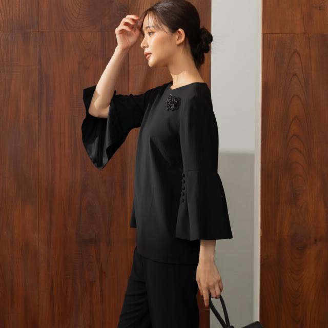 フォルムフォルマ（form forma）/【喪服】【洗える】袖スリットブラウス(単品) /卒業式/入学式/七五三/お宮参り/オールシーズン_1