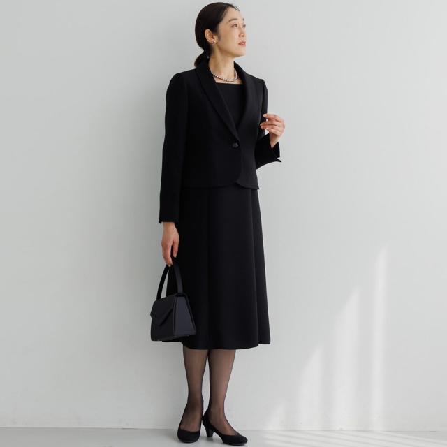 フォルムフォルマ（form forma）/【前ファスナー】/ヘチマカラージャケット＆ワンピース/ブラックフォーマル/喪服/オールシーズン