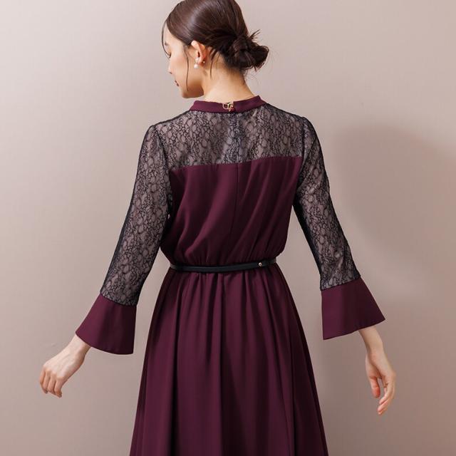 フォルムフォルマ（form forma）/《ゼクシィ掲載》スタンドカラー スリットワンピース+プリーツスカート/セットアップ