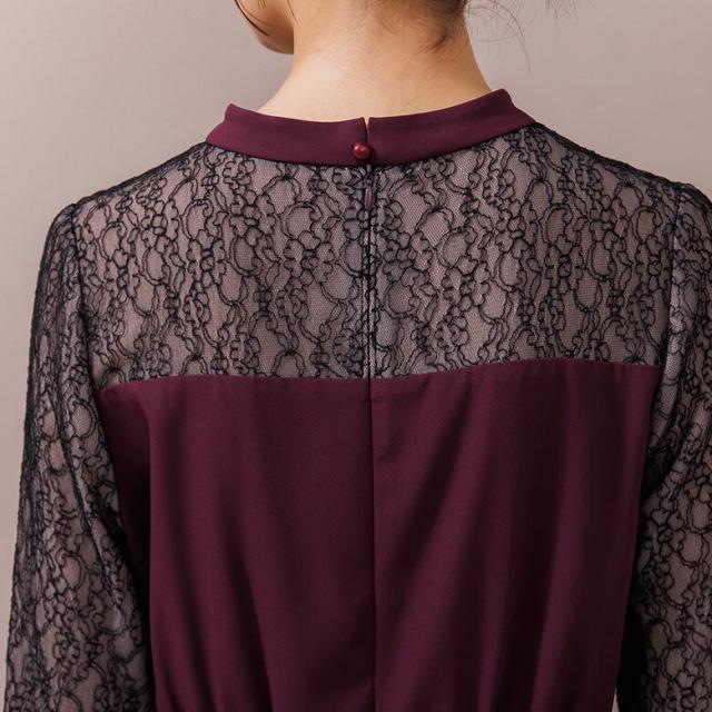 フォルムフォルマ（form forma）/《ゼクシィ掲載》スタンドカラー スリットワンピース+プリーツスカート/セットアップ