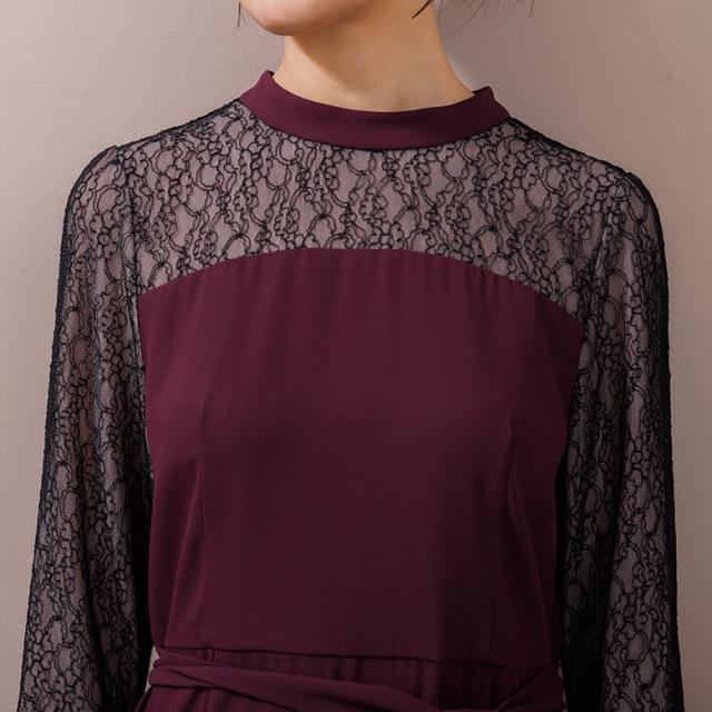 フォルムフォルマ（form forma）/《ゼクシィ掲載》スタンドカラー スリットワンピース+プリーツスカート/セットアップ